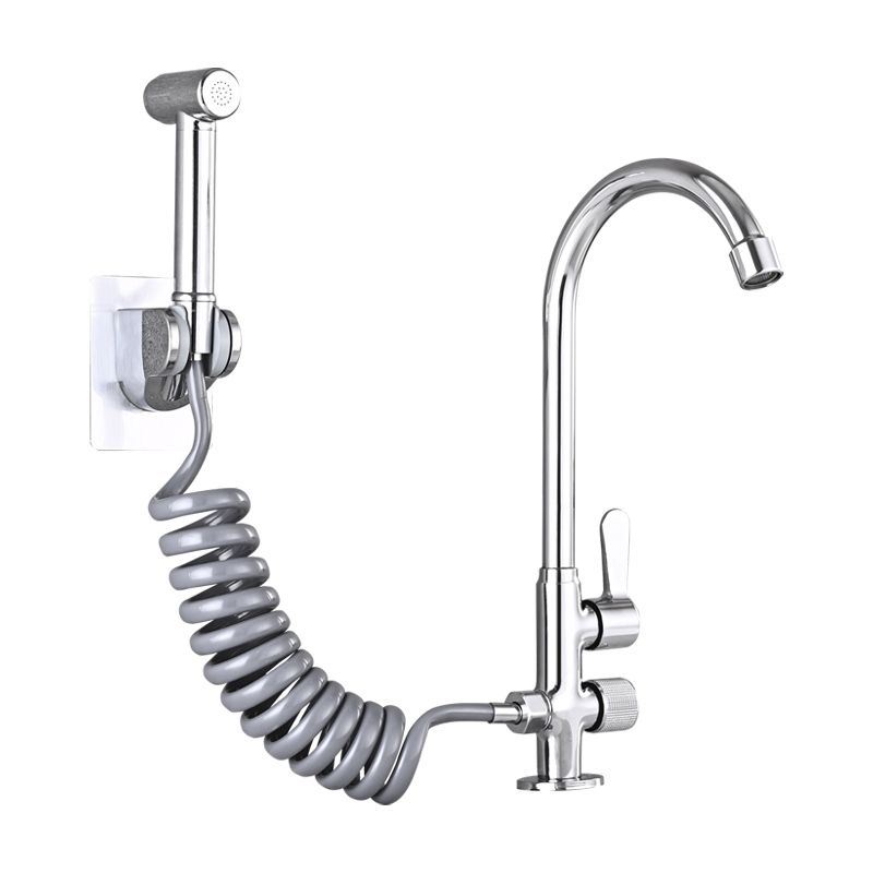 Avtoit | Single Cold Water Valve Uniform Color High Arc Deck Mounted Bathtub Faucet