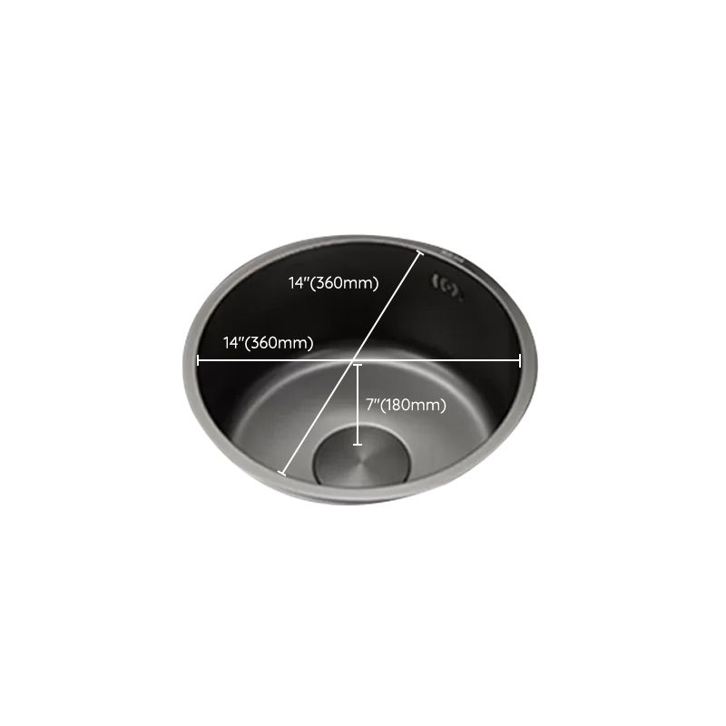 Avtoit | Kitchen Sink Round Single Bowl Color and Scratch Resistant Under-mounted Stainless Steel Kitchen Sink