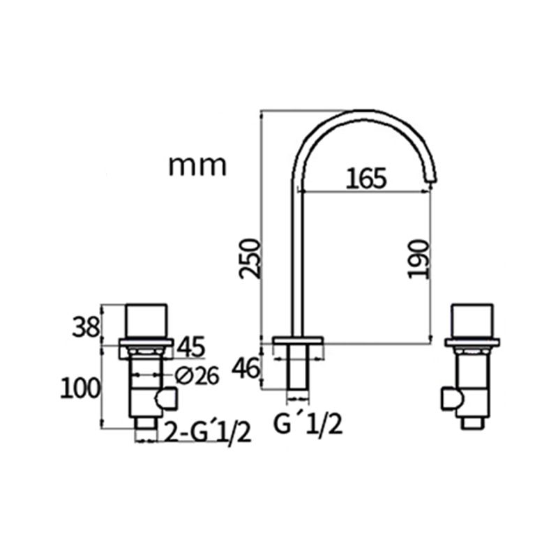 Avtoit | Traditional Style Roman Tub Faucet Copper Wall Mounted Roman Tub Faucet