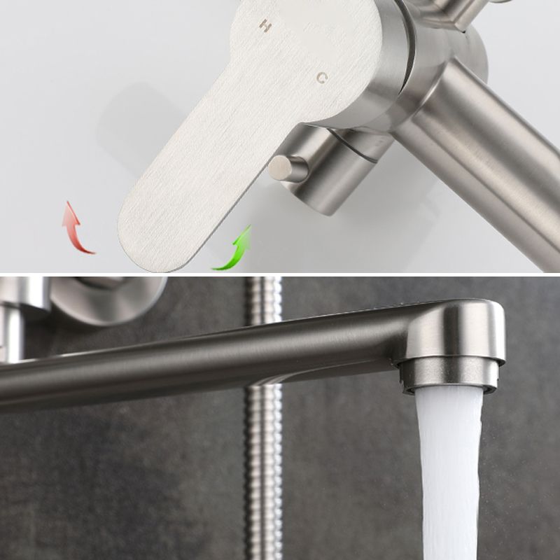 Avtoit | Wall-mounted metal bathtub filling low arch swivel bathtub mixer