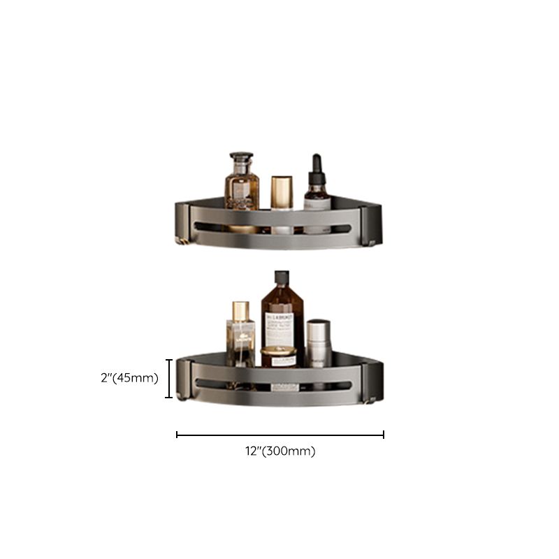 Avtoit | Aluminum modern bathroom accessories set polished gray bathroom shelf/paper holder/robe hook
