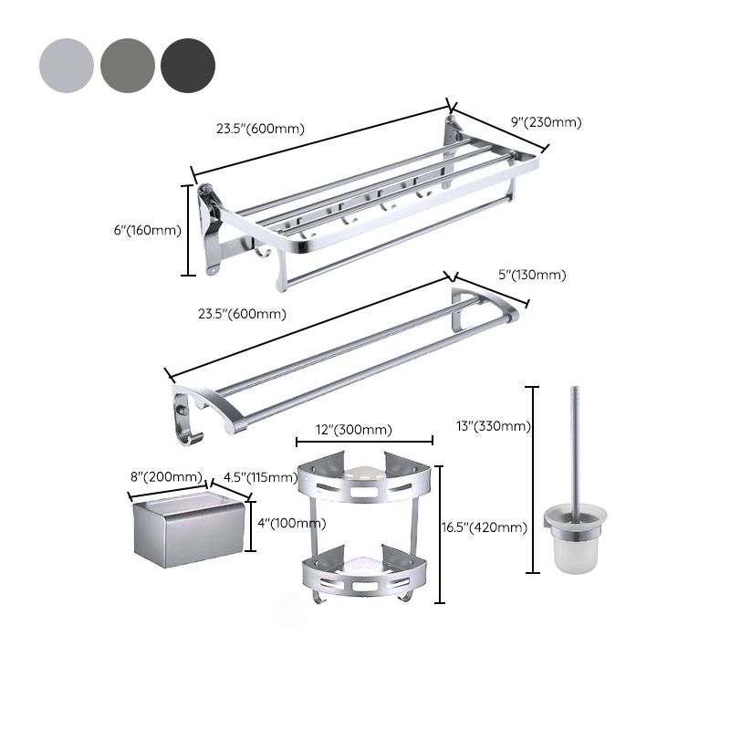 Avtoit | Contemporary Metal 5-piece Bathroom Accessories Set with Bath Shelf