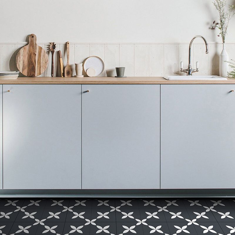 Avtoit | Square Indoor Vinyl Flooring Peel and Stick Floral Print Waterproof Vinyl Flooring
