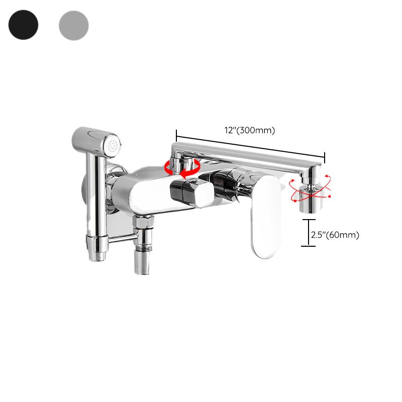 Avtoit | Metal Bathtub Faucet Trim Contemporary Lever Handle Bathtub Faucet Trim