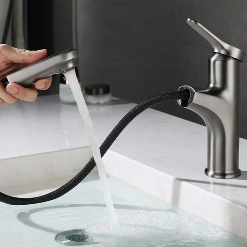 Avtoit | Modern Style Sink Faucet Single Handle Low Arc Pull Out Copper Sink Faucet