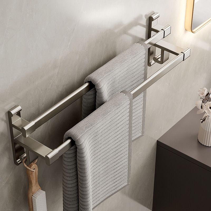 Avtoit | Gray Bathroom Accessory Set Contemporary Style Aluminum Towel Bar