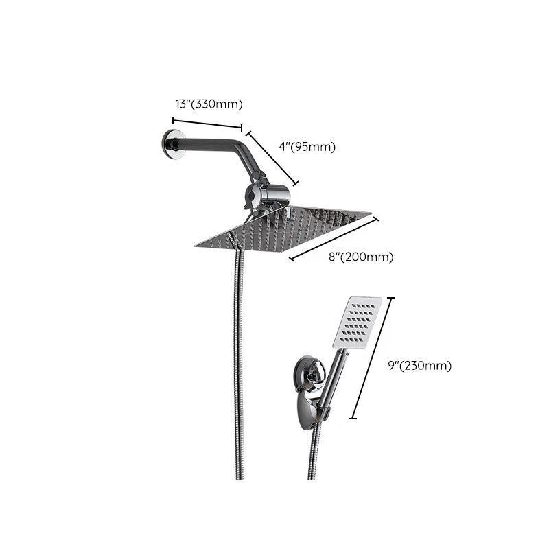 Avtoit | Silver Square Double Shower Head Modern Water Filtration Wall-Mounted Shower Head