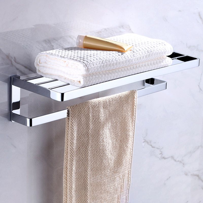 Avtoit | Chrome brass modern bathroom accessory set with towel bar/ ring/ paper holder & bathrobe hook