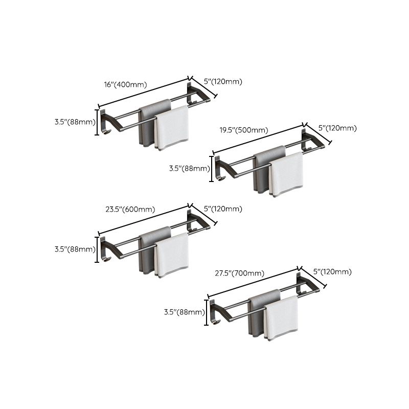Avtoit | Contemporary Bathroom Accessory Set Matte Black Bathroom Set with Bathrobe Hooks/Towel Bar