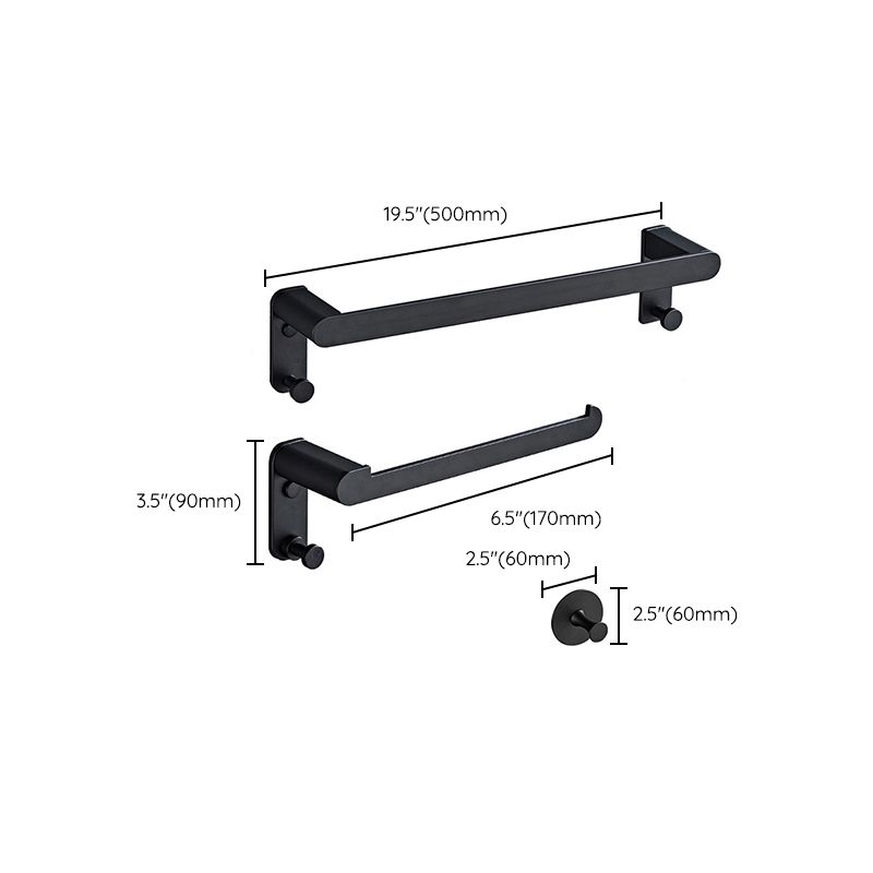 Avtoit | Metal Bathroom Set 5-piece Modern Style Black Bathroom Accessories Set