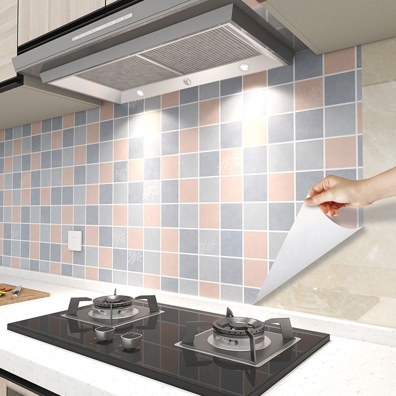 Avtoit | Modern Peel & Stick PVC Tile Grid Pattern Self-Adhesive Wallpaper