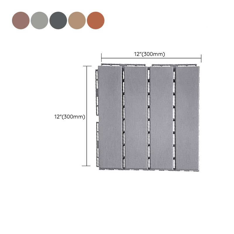 Avtoit | 30 cm X 30 cm 4-Slat Square Deck/Patio Floor Tiles Snap Fit Installation Floor Tiles