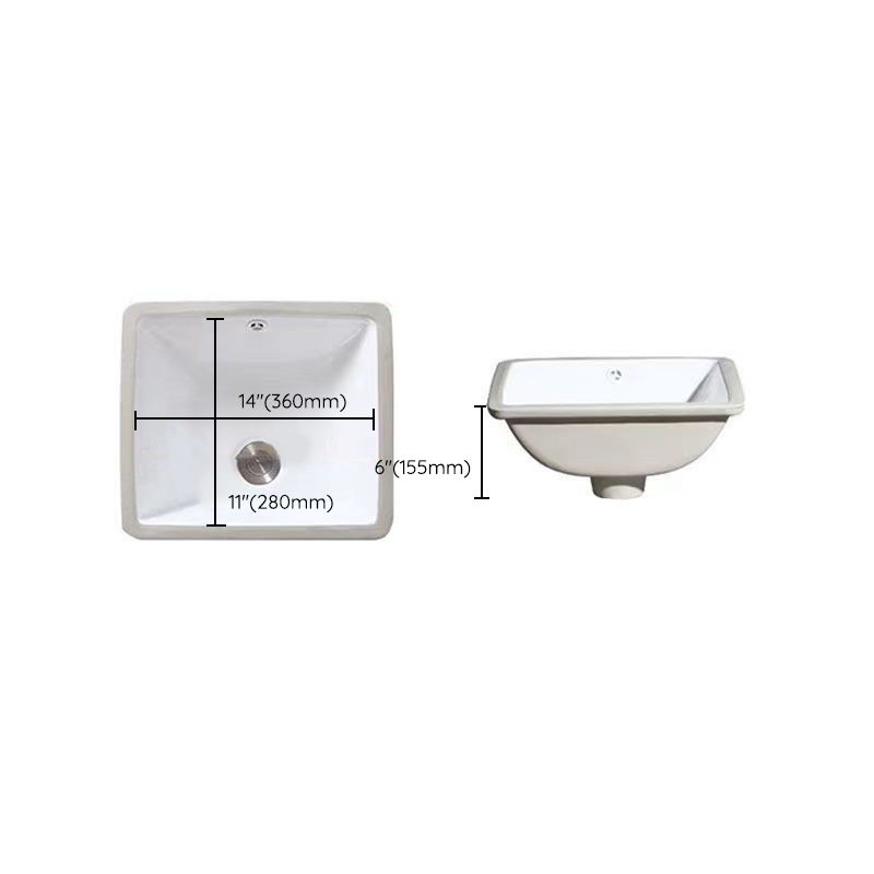 Avtoit | Modern Under-mount Sink Oval Porcelain with Pop-Up Drain Sink
