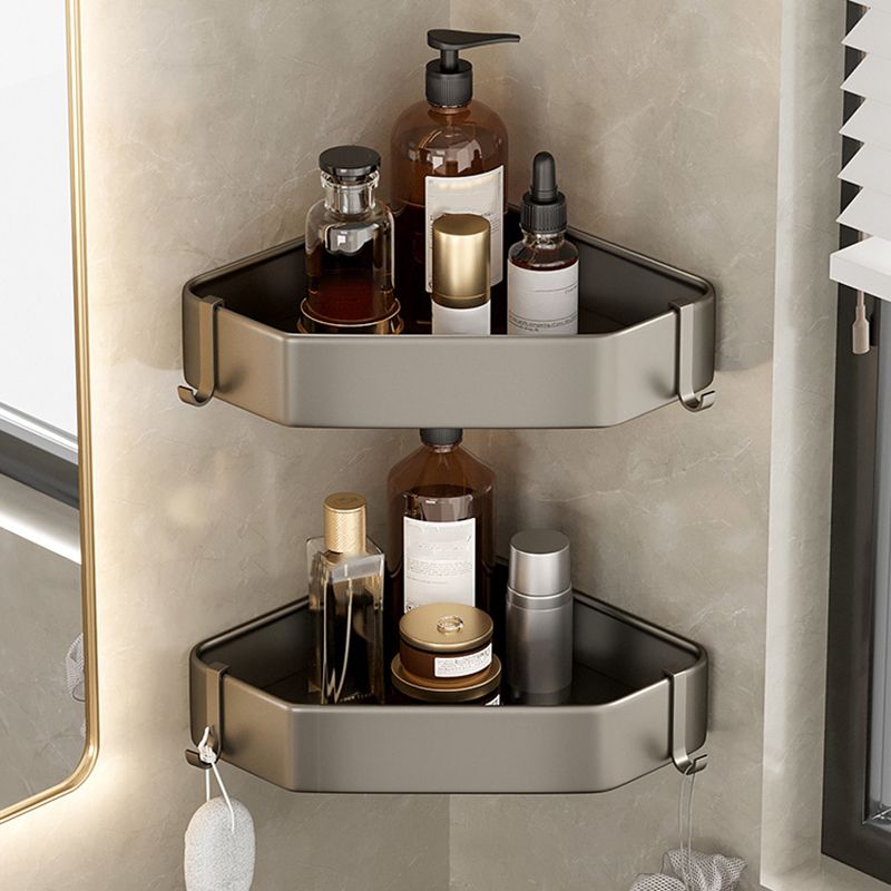 Avtoit | Contemporary Aluminum Bathroom Accessory Set Gray Bath Shelf