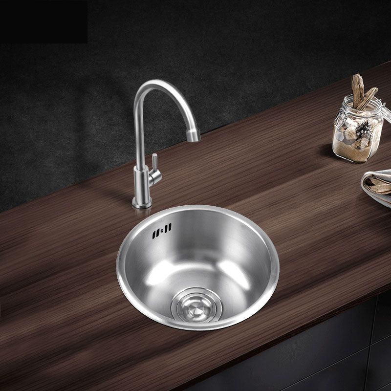 Avtoit | Round Stainless Steel Kitchen Sink with Drain Assembly Built-in Sink