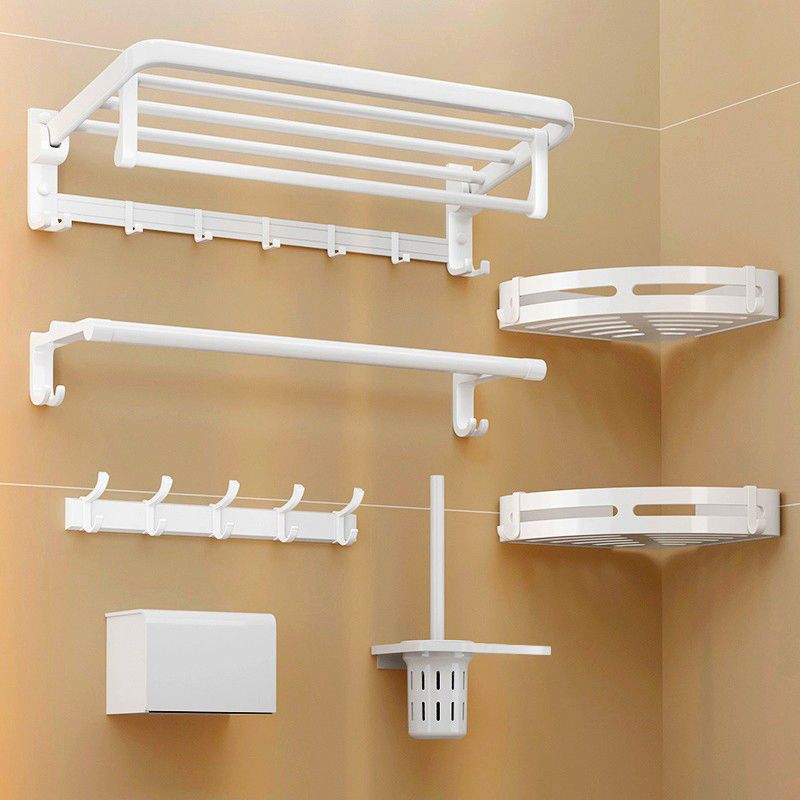 Avtoit | Modern Bathroom Hardware Set Towel Bar White Bath Shelf Bathroom Hardware Set