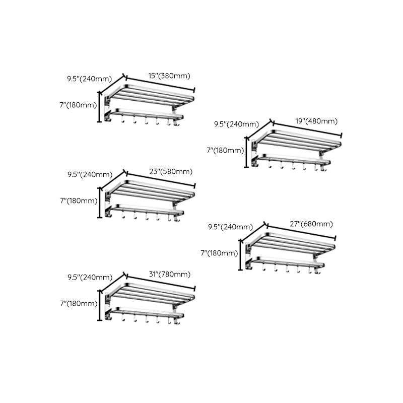Avtoit | Modern Bathroom Accessory Set Made of Chrome-Plated Stainless Steel with Bathrobe Hook/Towel Bar