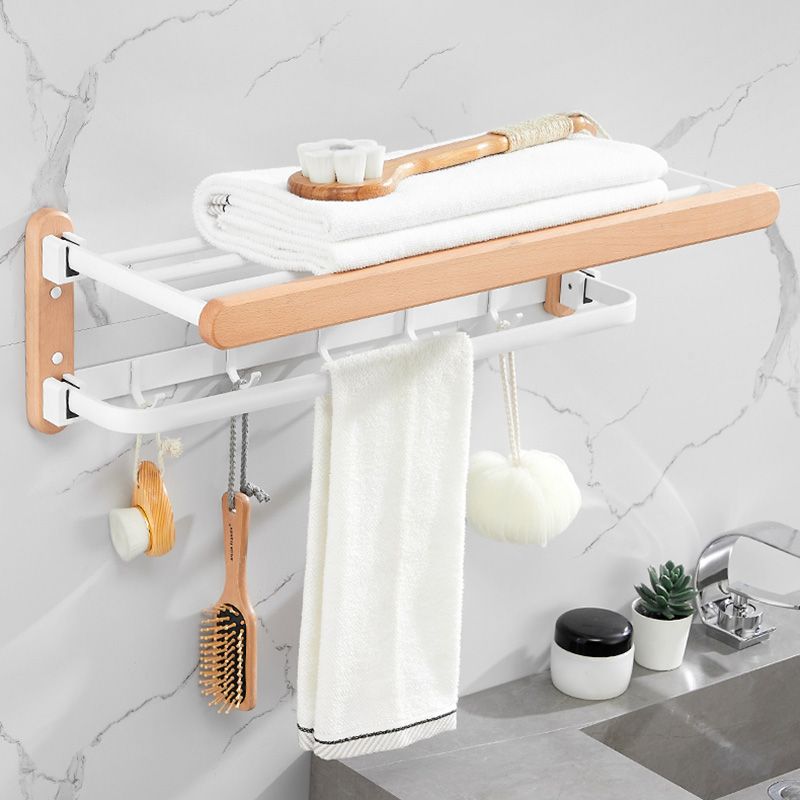 Avtoit | White 7-piece bathroom accessory set wood and metal bath set