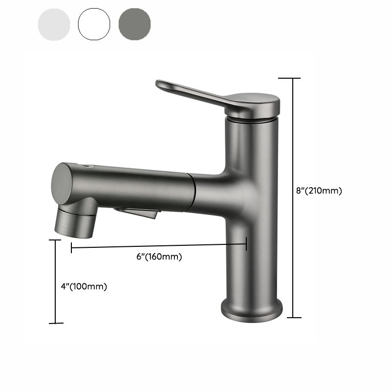 Avtoit | Extendable Bathroom Faucet Brass Modern Faucet with Water Hose