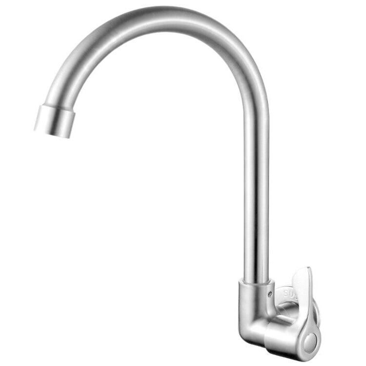 Avtoit | Modern Bridge Water Faucet 304 Stainless Steel Knob Handle Swivel Spout Wall Mounted Faucet