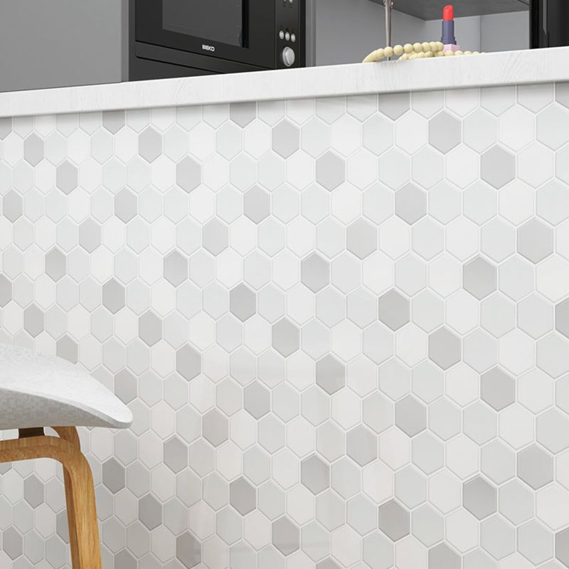Avtoit | Peel-and-Stick Tiles Hexagonal Waterproof PVC Peel & Stick Mosaic Tile for Shower
