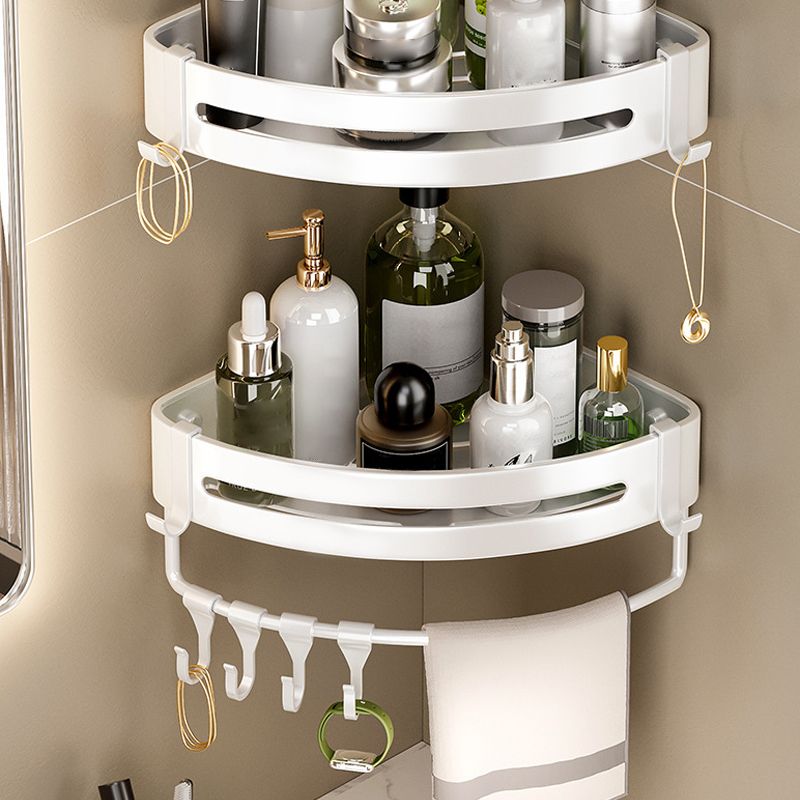 Avtoit | Modern white finish bathroom shelf rectangular & triangular bathroom hardware set