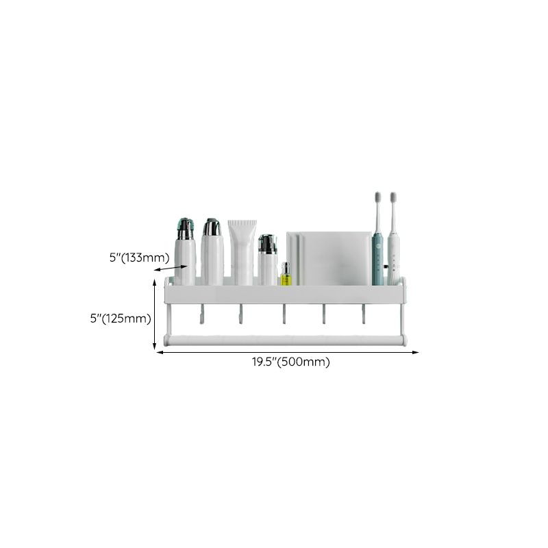 Avtoit | 2-piece modern bathroom accessory set White rectangular bath shelf