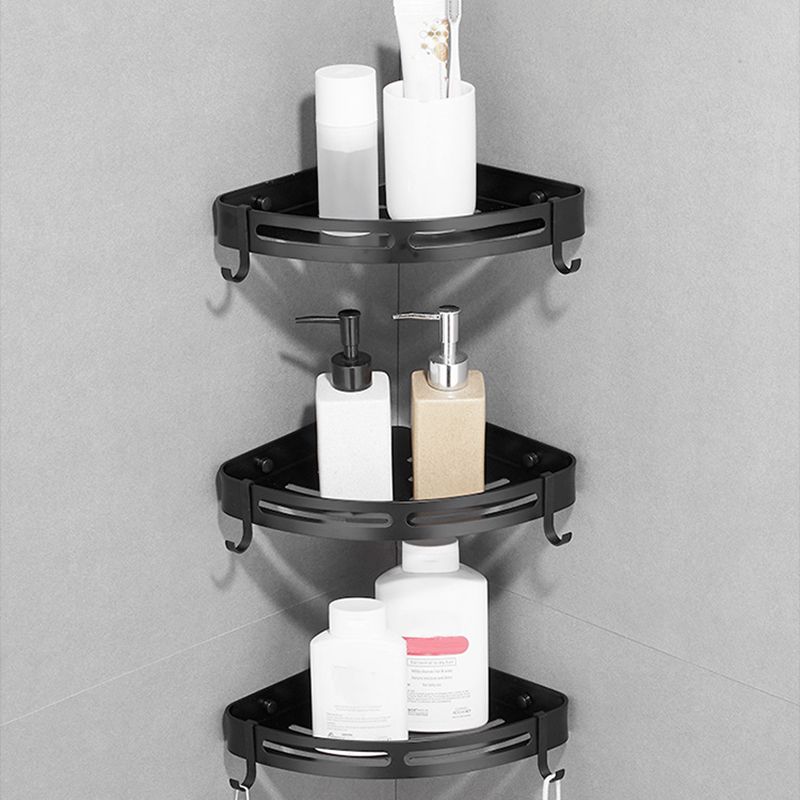 Avtoit | Modern Aluminum Bathroom Accessory Set Black/ Silver Bathroom Shelf