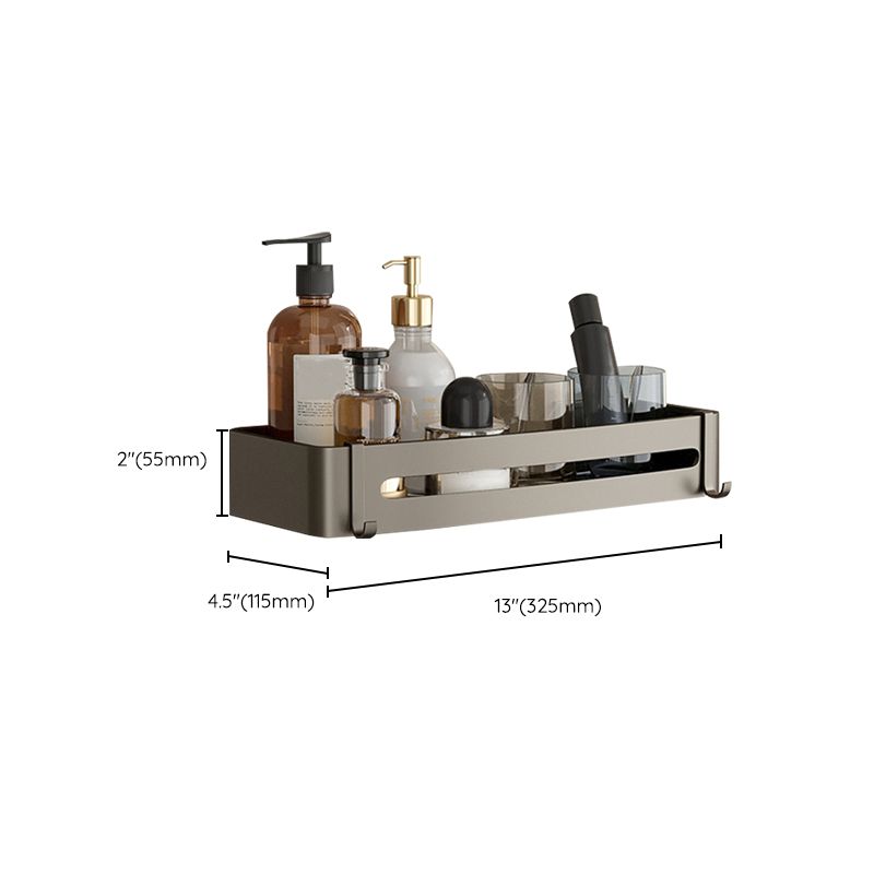 Avtoit | Contemporary Aluminum Bathroom Accessory Set Gray Bath Shelf