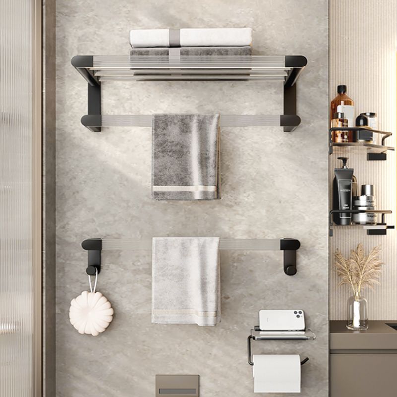 Avtoit | Black Bathroom Set Metallic & Acrylic Bathroom Accessories Set made of Stainless Steel Aluminium