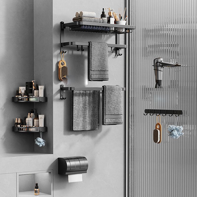 Avtoit | Minimalist black bathroom accessory set paper holder towel bar bath hardware set