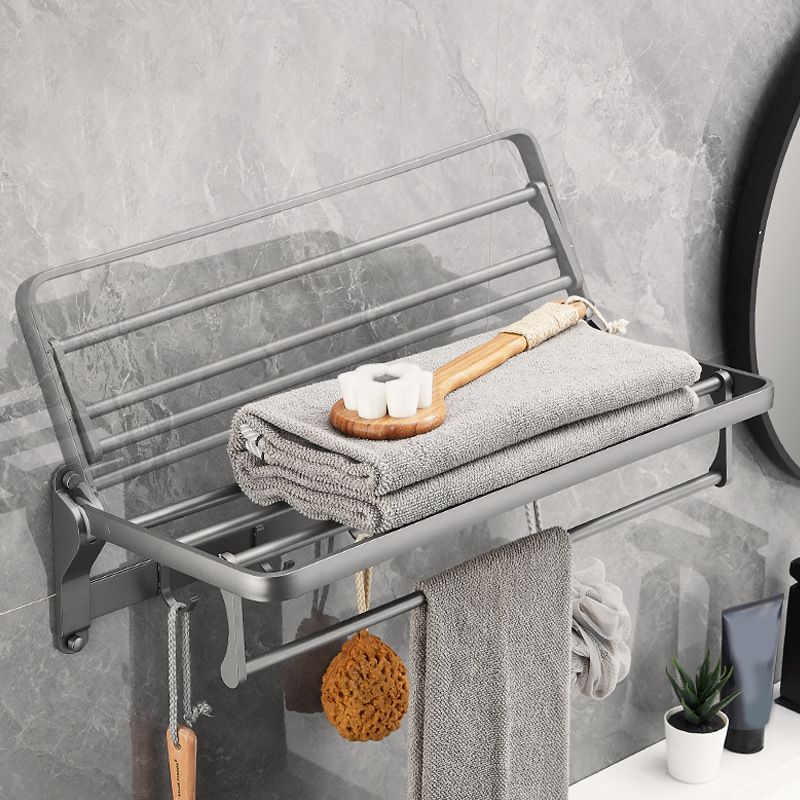 Avtoit | Gray 6/7-piece modern bathroom accessory set bathroom shelf/bath towel hooks/towel bar included