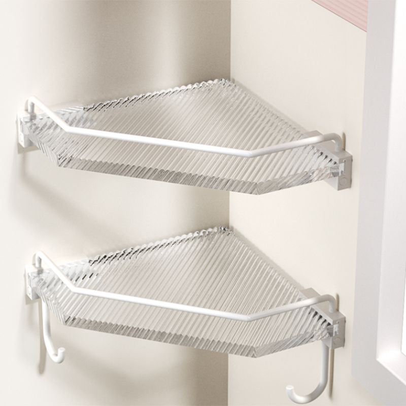 Avtoit | White Bathroom Accessory Set Metal & Acrylic Bathroom Set with Bath Shelf/Towel Hook