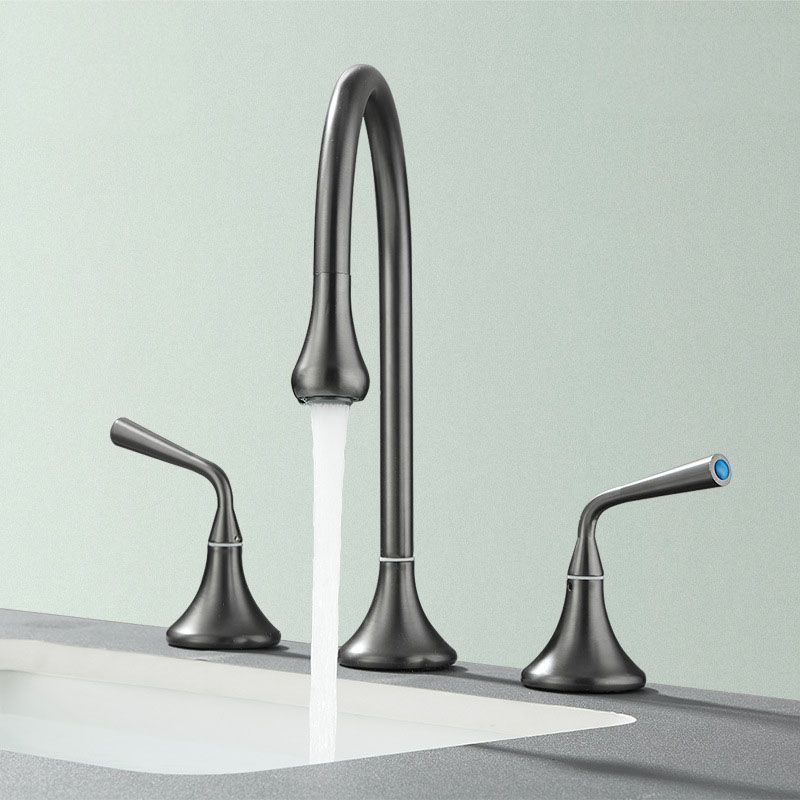 Avtoit | Double Handle Tub Spout Deck Mounted High Arc Brass Modern Roman Tub Spout