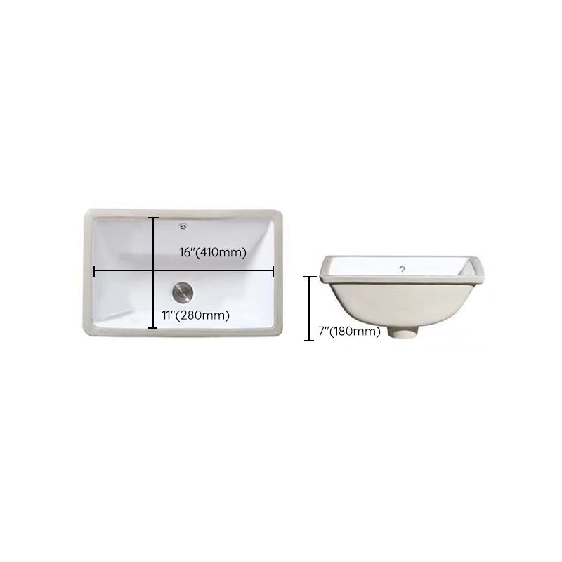 Avtoit | Modern Under-mount Sink Oval Porcelain with Pop-Up Drain Sink