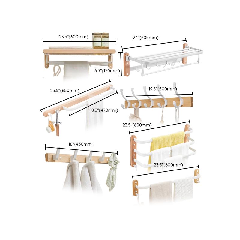 Avtoit | White Bathroom Set Solid Wood & Aluminium Bathroom Accessories individually or as a set