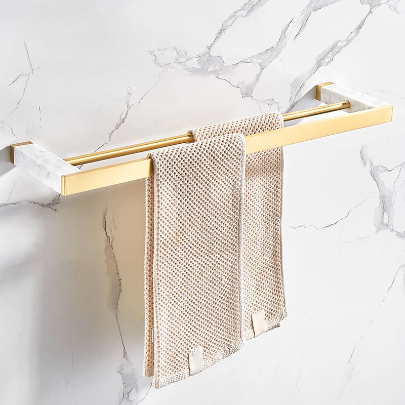Avtoit | Brushed Brass Bathroom Accessory Set Metal & Marble Bathroom Hardware Set with Bathtub Shelf