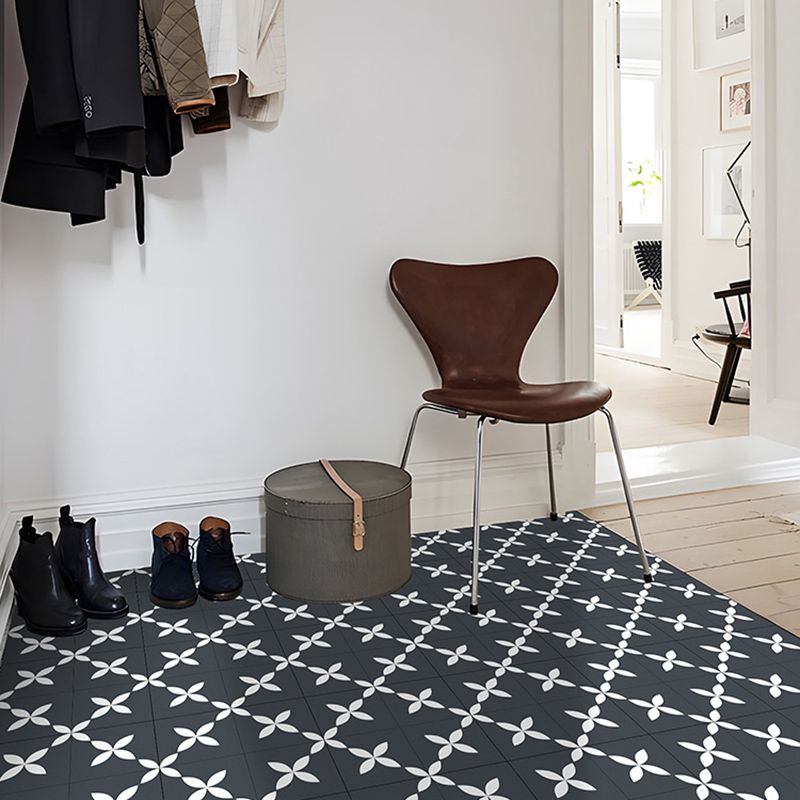 Avtoit | Square Indoor Vinyl Flooring Peel and Stick Floral Print Waterproof Vinyl Flooring