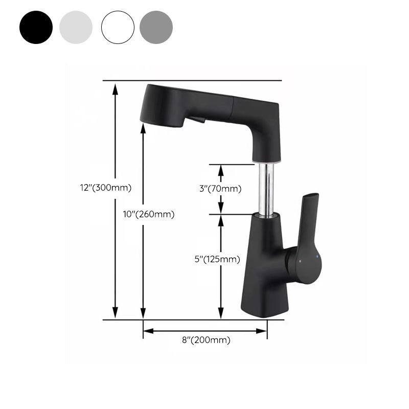 Avtoit | Centered Sink Faucet Contemporary Pull-Out Faucet with Single Handle Operation