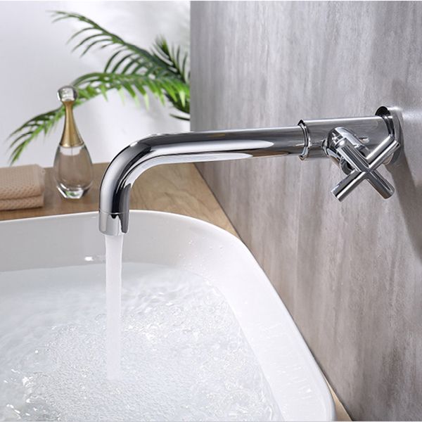 Avtoit | Glam Wall-mounted Bathroom Faucet Copper Single Handle Low Arc Basin Faucet for Bathroom