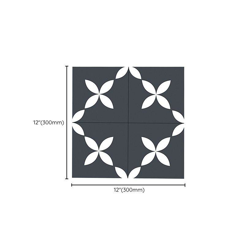 Avtoit | Square Indoor Vinyl Flooring Peel and Stick Floral Print Waterproof Vinyl Flooring