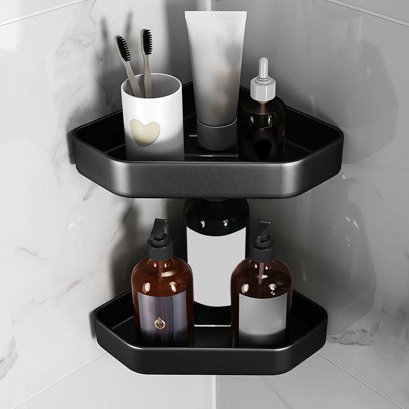Avtoit | Matt black bathroom accessories set Modern anti-rust 1/2/3-piece bathroom shelf