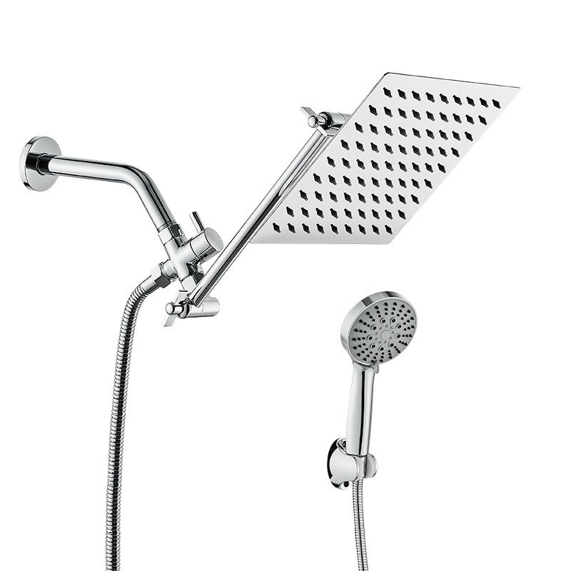 Avtoit | Wall Mounted Adjustable Shower Head Modern Square Metal Shower Head