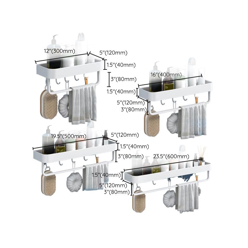 Avtoit | White 2-piece Bathroom Hardware Modern Bathroom Accessories Set, Bathroom Shelf