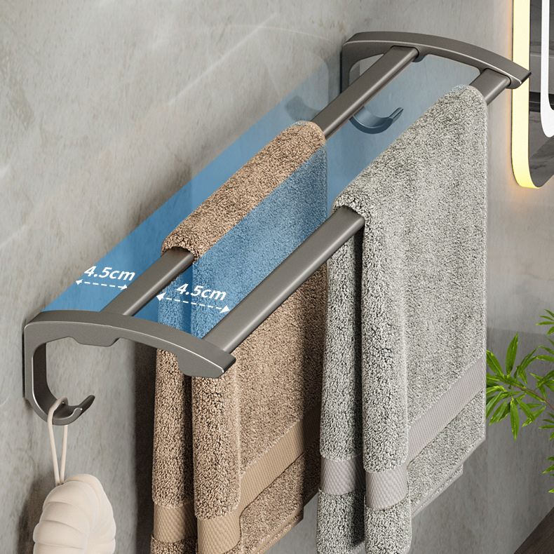 Avtoit | Modern Gray Bathroom Accessories Set Aluminum Stainless Steel Bathroom Shelf/Towel Hooks/Towel Bar