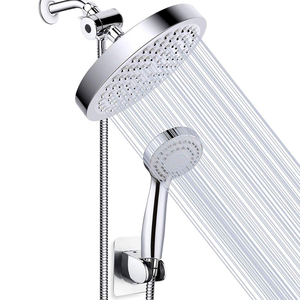 Avtoit | Modern Standard Shower Set Double Round Metal Adjustable Spray Pattern Shower Head