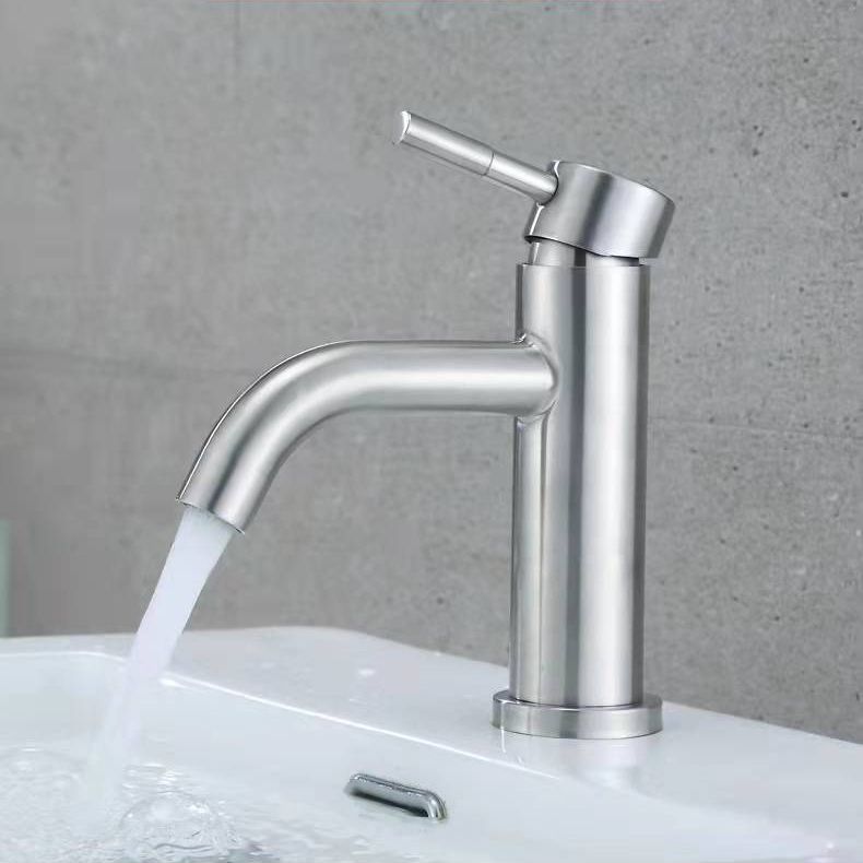 Avtoit | Stainless Steel Bathroom Faucet Chrome Lever Handle Sink Faucet with 1 Hole