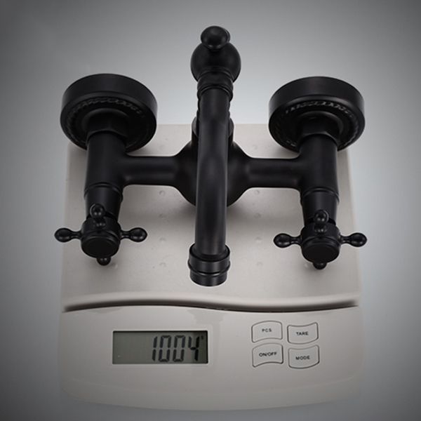 Avtoit | Traditional Wall Mounted Metal Bathtub Filler Low Arc Waterfall Bathroom Faucet