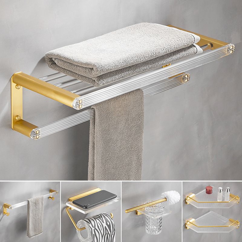 Avtoit | Bathroom Accessories Set in Gold Metal and Acrylic Bathroom Accessories Set