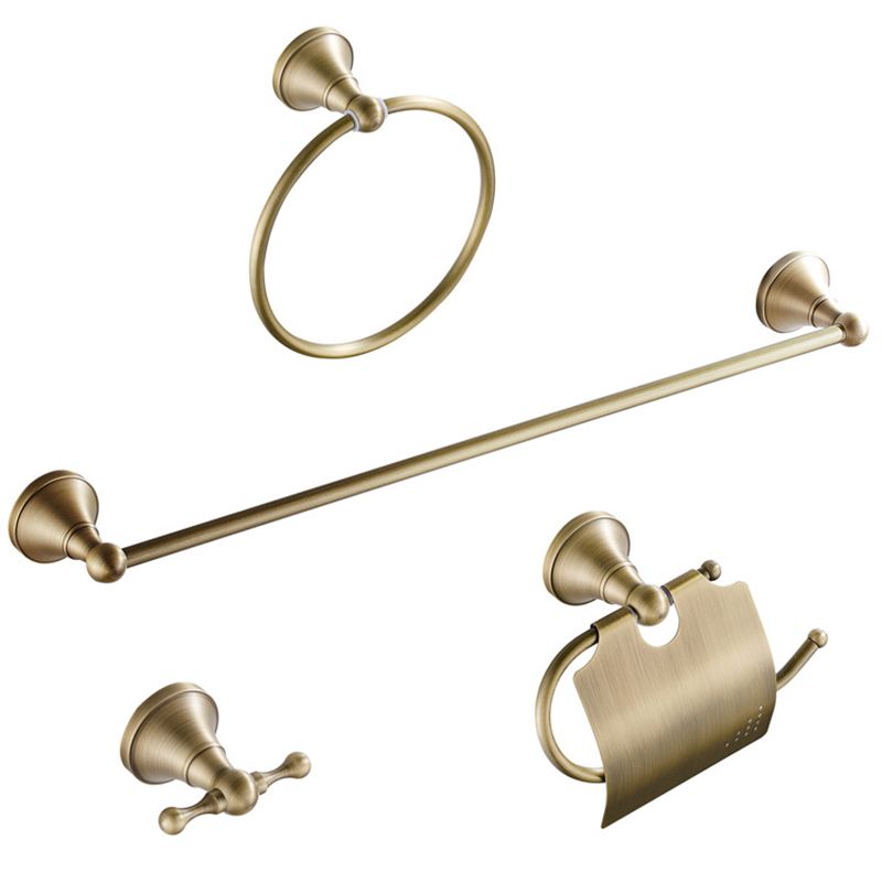 Avtoit | Metal Bathroom Set 4-Piece Traditional Style Gold Bathroom Hardware Set